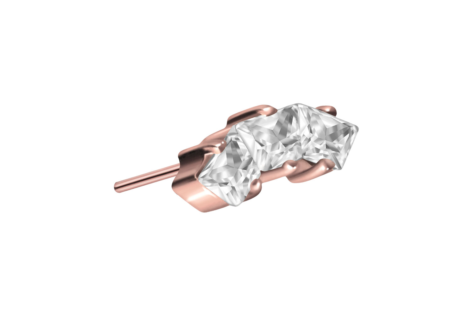 Titan Aufsatz mit Push Pin EINGEFASSTE KRISTALLTRAPEZE von Piercingline